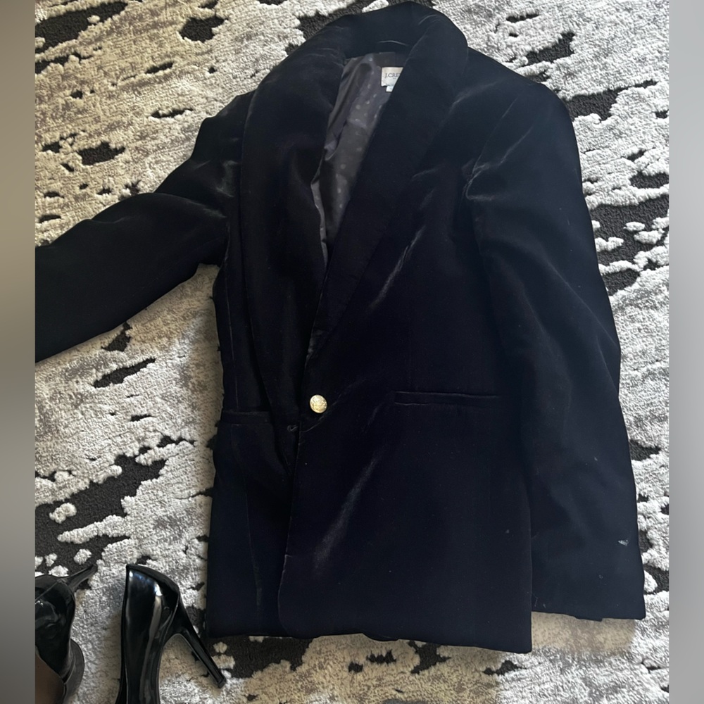 J. Crew Black Velvet Blazer
